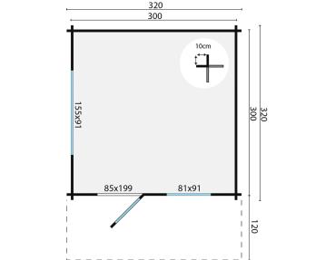 Gartenhaus Riho 320x320 cm